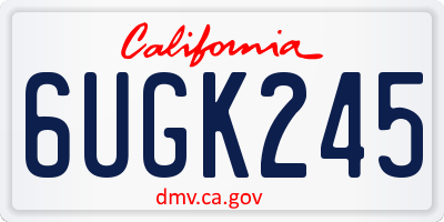 CA license plate 6UGK245