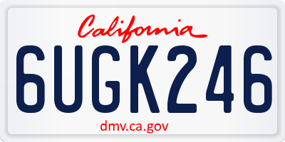 CA license plate 6UGK246