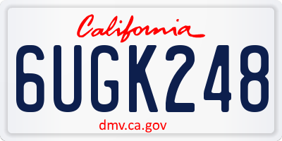 CA license plate 6UGK248