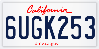 CA license plate 6UGK253