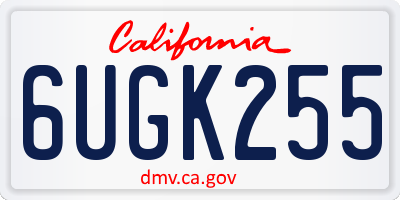 CA license plate 6UGK255