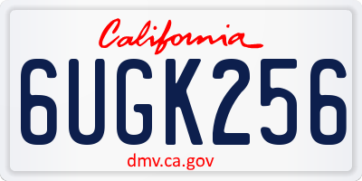 CA license plate 6UGK256