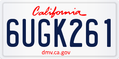 CA license plate 6UGK261