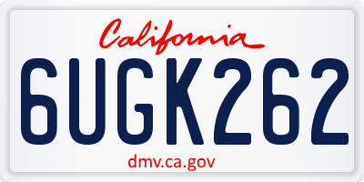 CA license plate 6UGK262