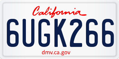 CA license plate 6UGK266