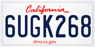 CA license plate 6UGK268