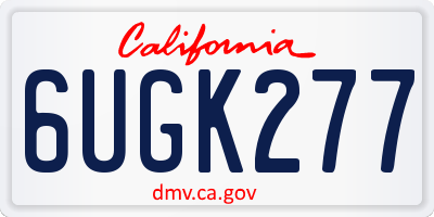 CA license plate 6UGK277