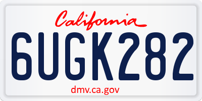 CA license plate 6UGK282