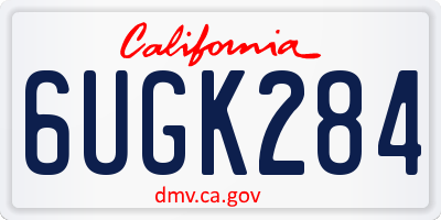CA license plate 6UGK284