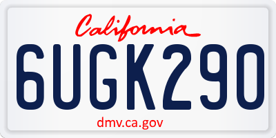 CA license plate 6UGK290