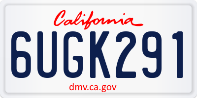 CA license plate 6UGK291