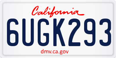 CA license plate 6UGK293