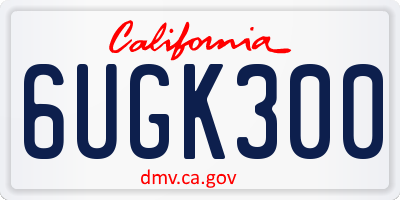 CA license plate 6UGK300