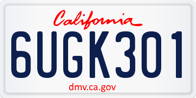 CA license plate 6UGK301