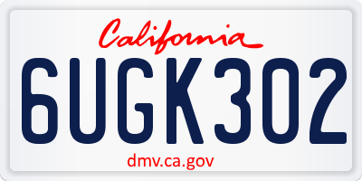CA license plate 6UGK302