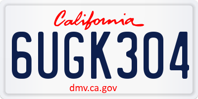 CA license plate 6UGK304