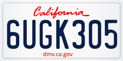 CA license plate 6UGK305
