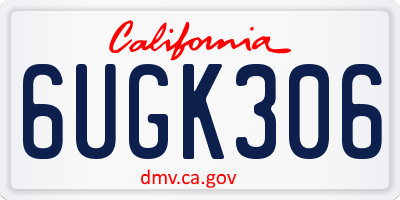 CA license plate 6UGK306