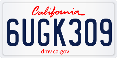 CA license plate 6UGK309