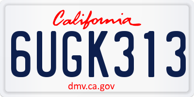 CA license plate 6UGK313