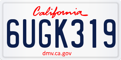 CA license plate 6UGK319