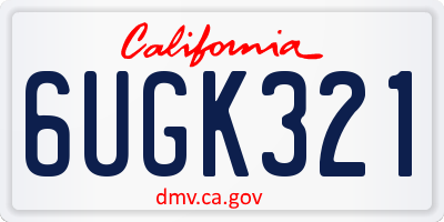 CA license plate 6UGK321