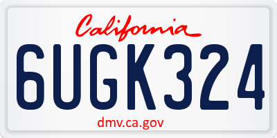 CA license plate 6UGK324