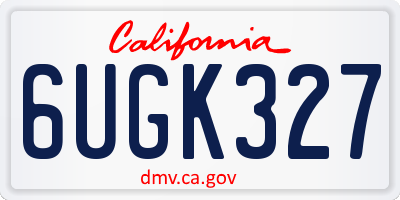 CA license plate 6UGK327