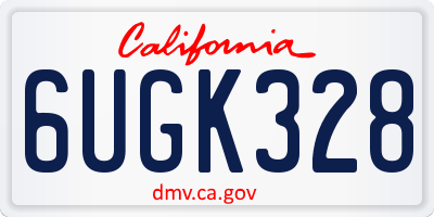 CA license plate 6UGK328