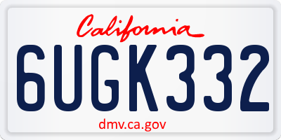 CA license plate 6UGK332