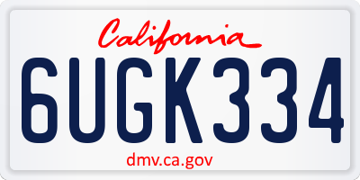 CA license plate 6UGK334