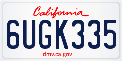 CA license plate 6UGK335