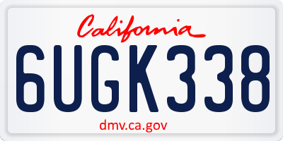 CA license plate 6UGK338