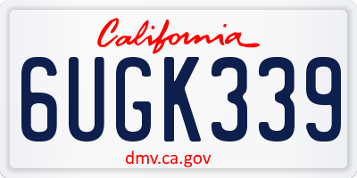 CA license plate 6UGK339