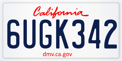 CA license plate 6UGK342