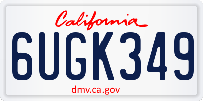CA license plate 6UGK349