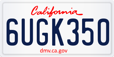 CA license plate 6UGK350
