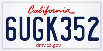 CA license plate 6UGK352