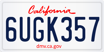 CA license plate 6UGK357