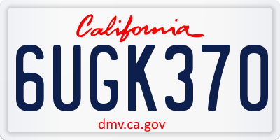 CA license plate 6UGK370