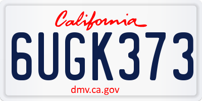 CA license plate 6UGK373