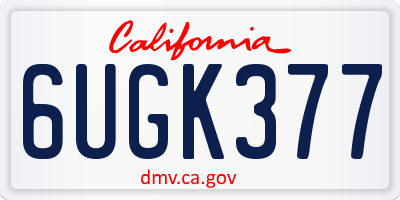 CA license plate 6UGK377