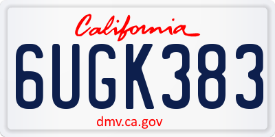 CA license plate 6UGK383