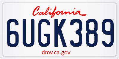 CA license plate 6UGK389
