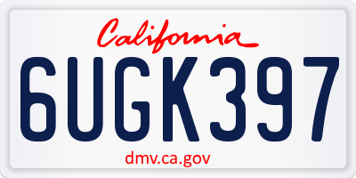 CA license plate 6UGK397