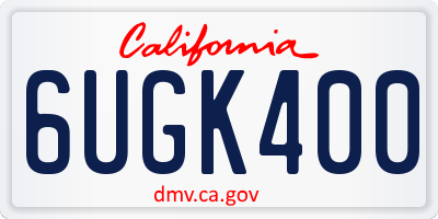 CA license plate 6UGK400