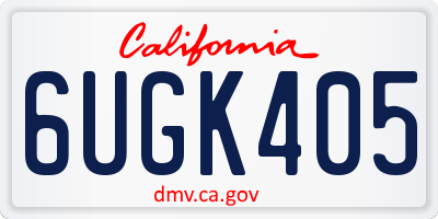CA license plate 6UGK405