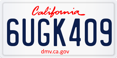 CA license plate 6UGK409