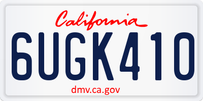 CA license plate 6UGK410