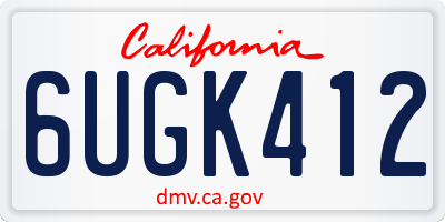 CA license plate 6UGK412